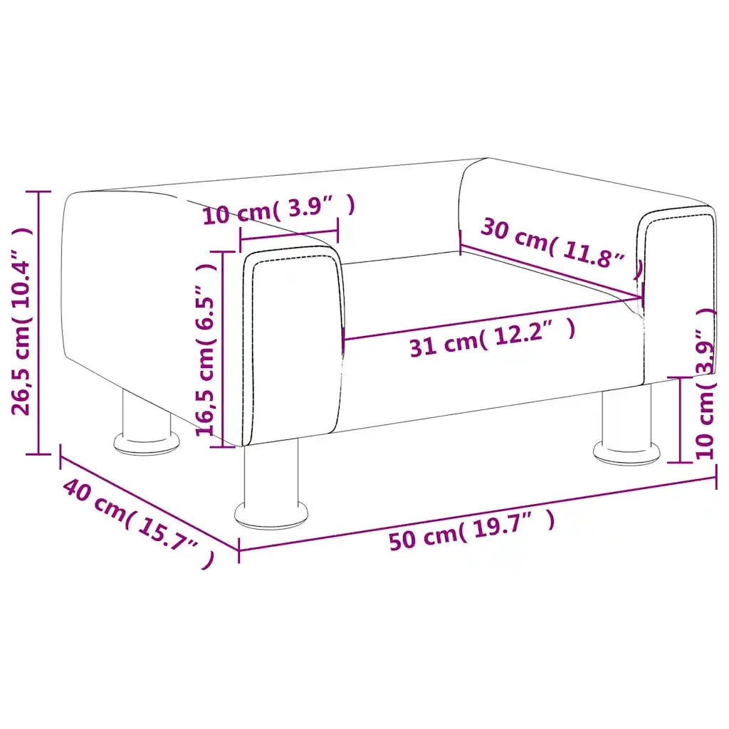 Divano per Bambini Rosa 50x40x26,5 cm in Velluto 3196339