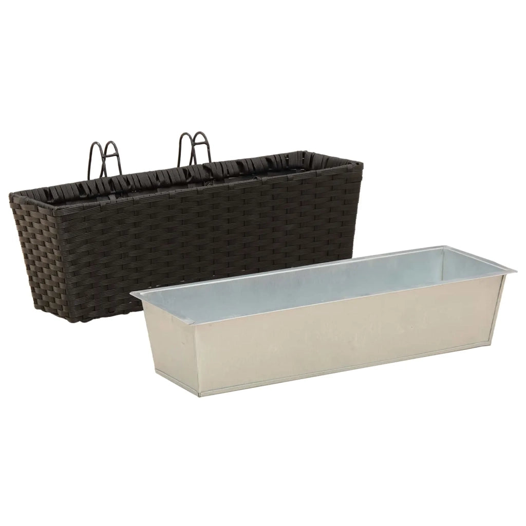Ringhiera 2 pz Nero 50 x 17 x 17 cm Metallo CFW9782106