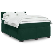 Giroletto a Molle con Materasso Verde Scuro 140x200 cm Velluto