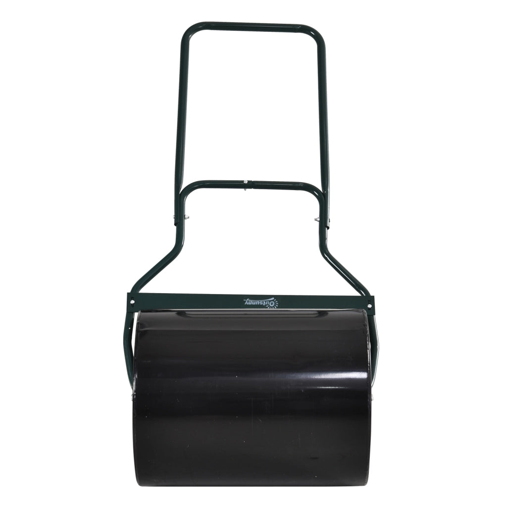 Rullo da Giardino in Metallo Impermeabile Nero, Serbatoio Fino 60 Litri (Acqua o Sabbia), 57x40x123cm