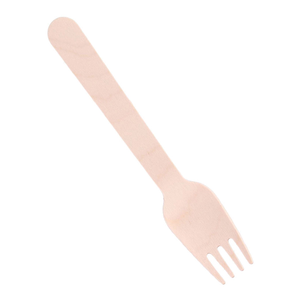 Lotto 50 pezzi Forchette usa e getta in legno biodegradabile da 16 cm Beige Alpina