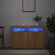 Credenza con Luci LED Rovere Sonoma 115,5x30x75 cm 804340