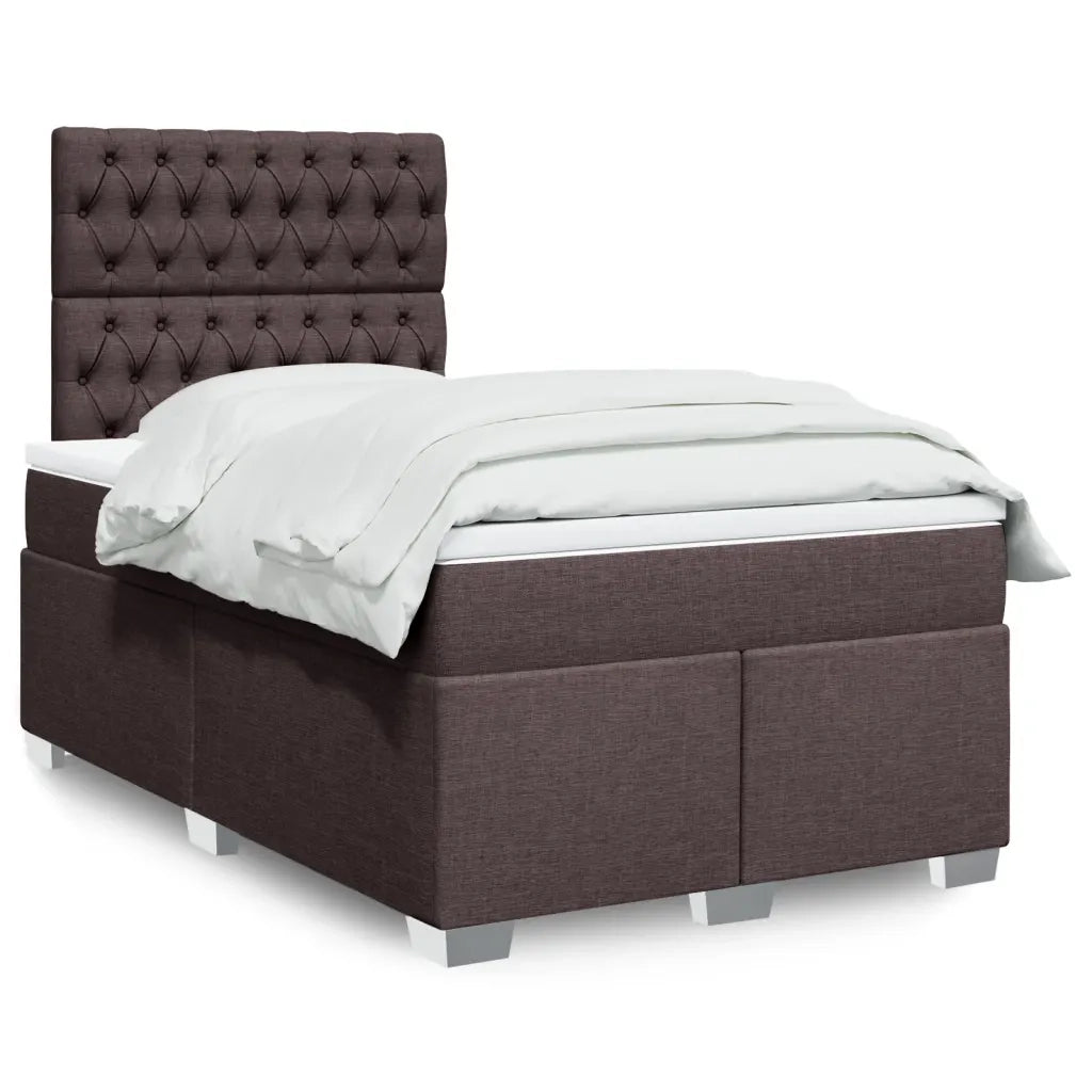 Giroletto a Molle con Materasso Marrone Scuro 120x190cm Tessuto 3290437