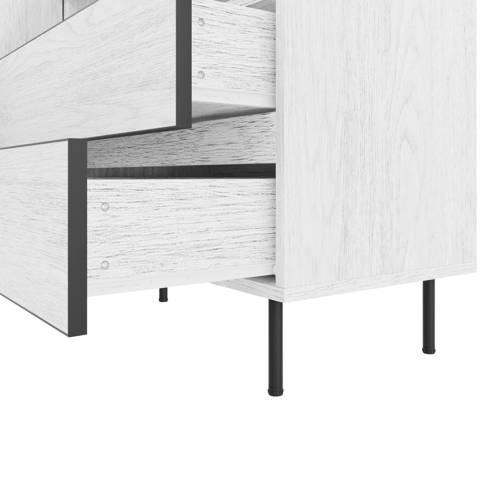Credenza sideboard 140x42x77 cm senza maniglie; bianca; truciolare