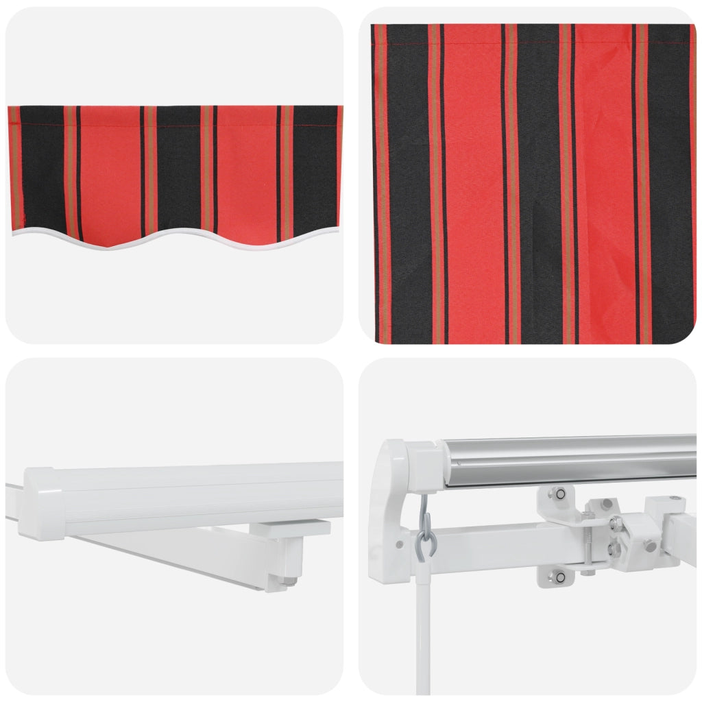 Tenda Retrattile Manuale con LED Arancione e Marrone 600x300 cm