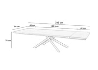 Tavolo Allungabile 160/240x90x76 cm in Rovere Impiallacciato Spike Naturale