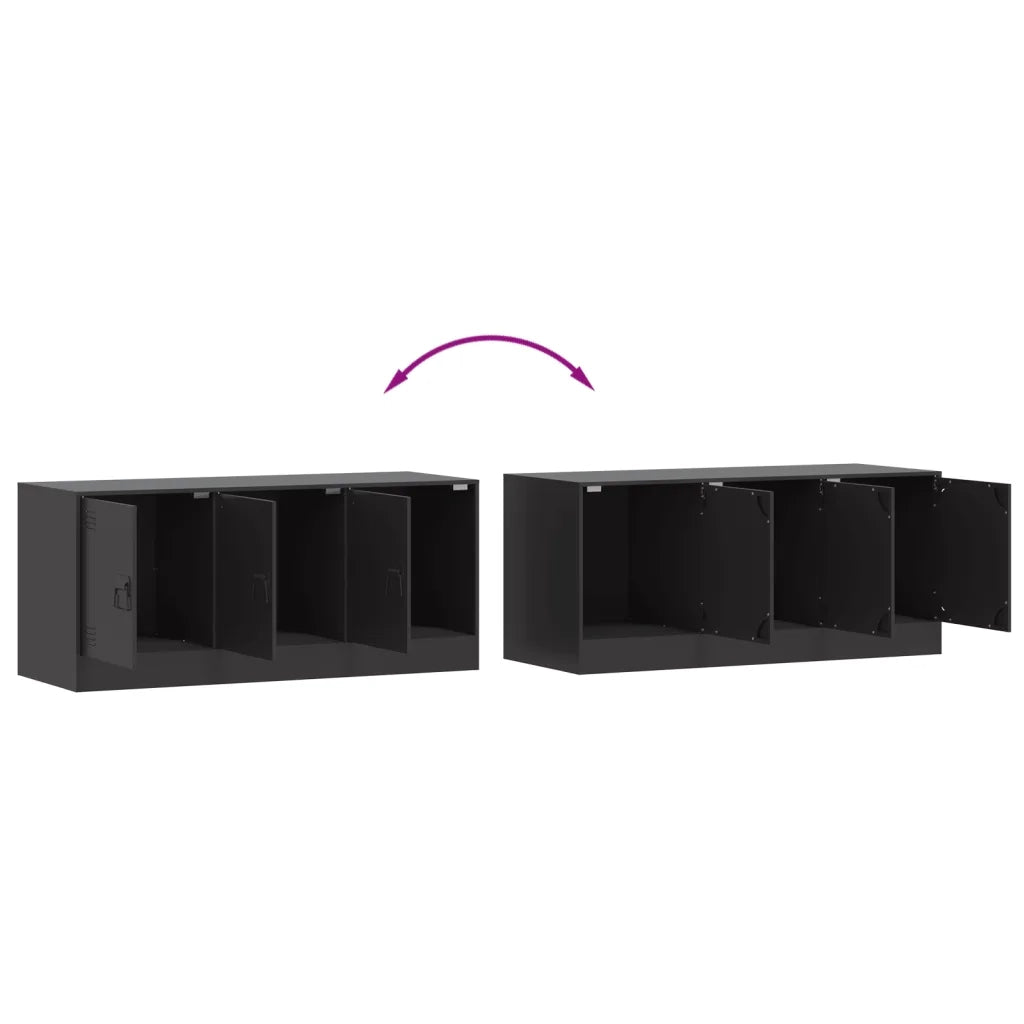 Mobile TV Nero 99x39x44 cm in Acciaio 841643