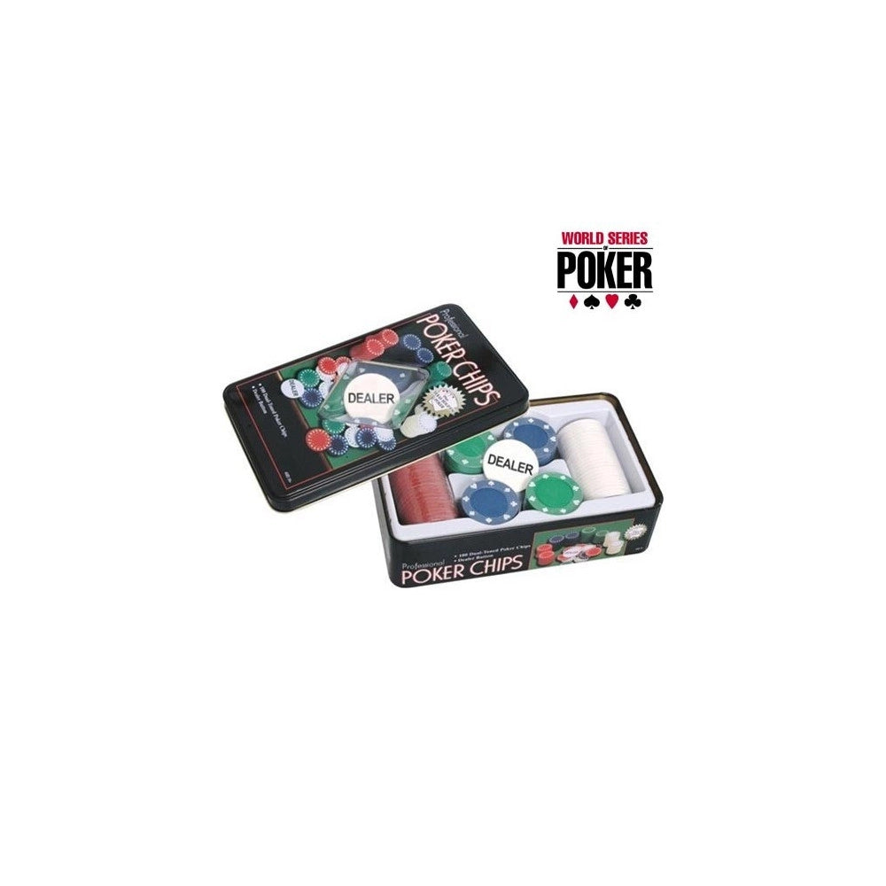Trade Shop - Set Poker Chips Professioale 100 Fishes Fiches Dakota Texas Holdem 100 Chips -