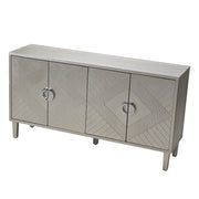 Mobile contenitore con 4 Ante per Soggiorno Camera Cucina in MDF 152 × 40 × 82.5 cm Champagne
