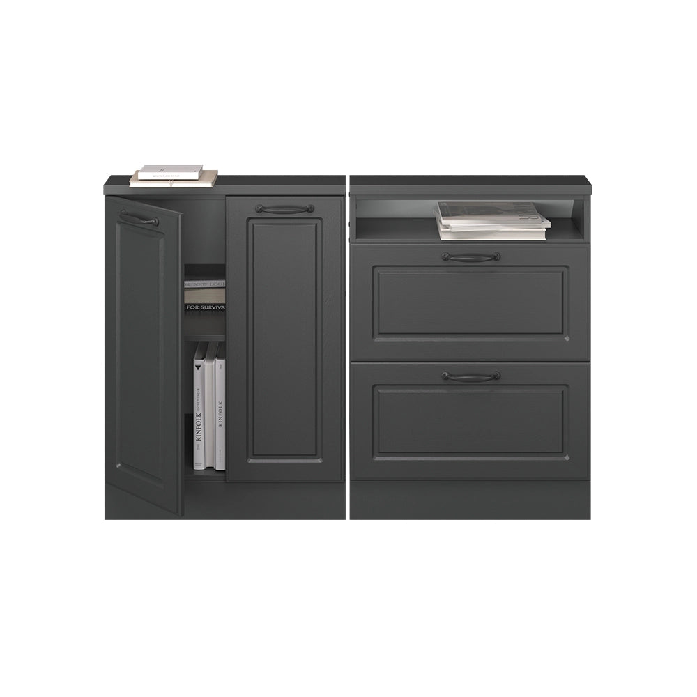 Set di mobili sottotetto Rion Antracite rustico/Antracite 120 x 83.8 cm Set di 2 Vicco