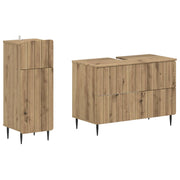 Set di Armadi da Bagno da 2 Pezzi ZWOLLE Rovere Artigianale 3417683