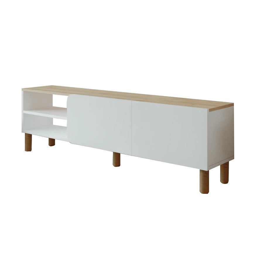 Porta TV in legno "River" - 150 x 31 x 48 cm - Bianco