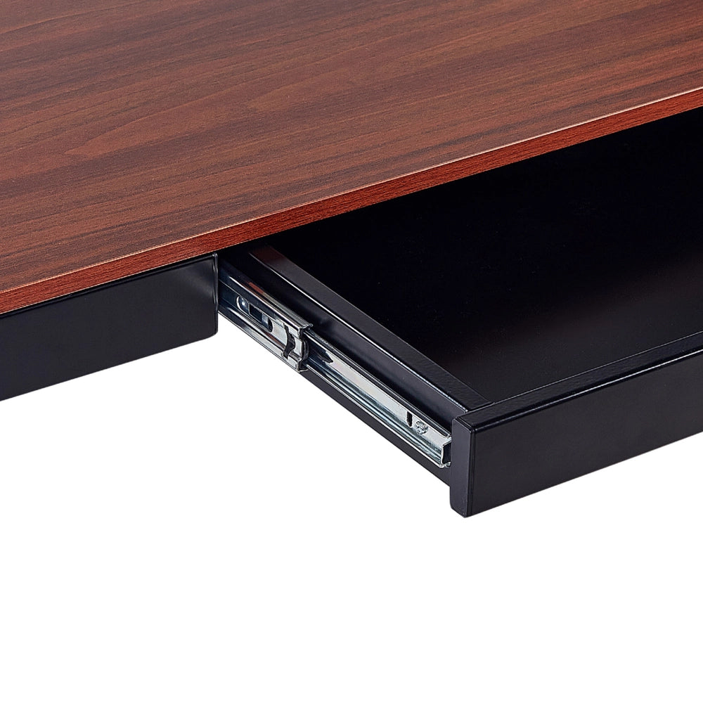Scrivania elettrica ad altezza regolabile legno scuro e nero 120x60 cm ufficio studio lavoro