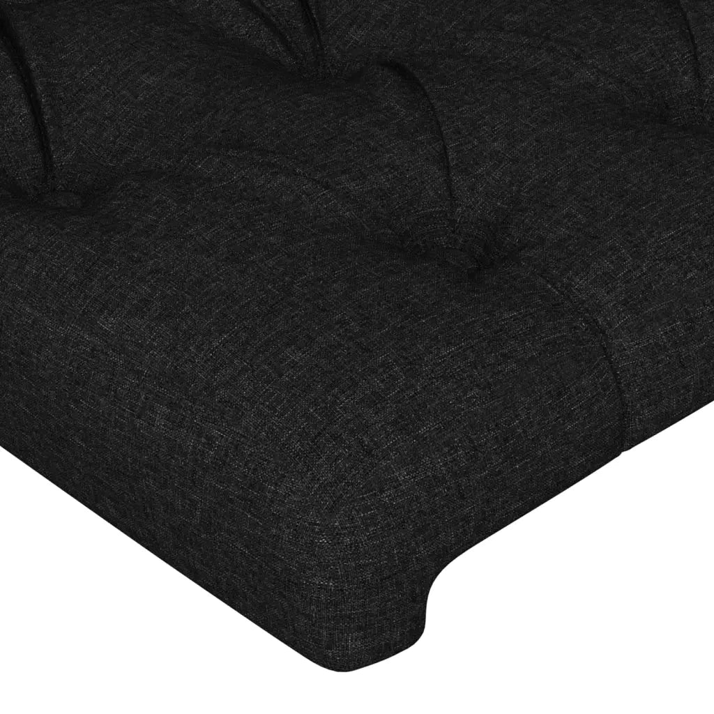 Testiera Nera 200x7x78/88 cm in Tessuto 346384