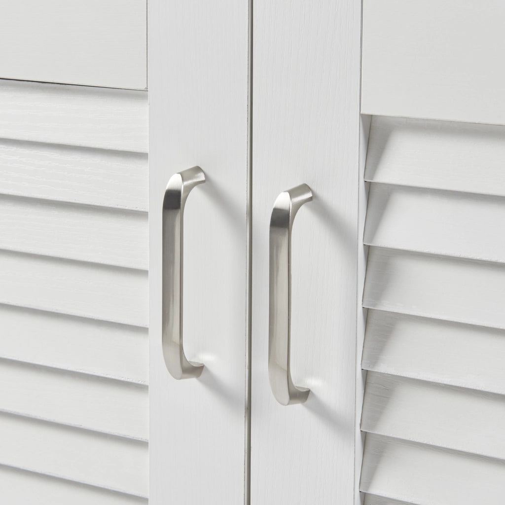 Armadio Scarpiera Løten con Ante a Persiana 62 x 63 x 36 cm Bianco [en.casa]