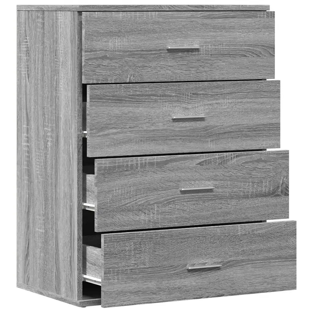 Credenza Grigio Sonoma 60x39x80 cm in Legno Multistrato