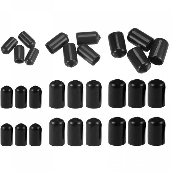 Cappucci in gomma per tubi 30 pezzi - 7 mm/10 mm/12 mm ID - Protezioni cavi - Coperture morbide/elastiche - Resistente alla polvere - Materiale PVC di alta qualità