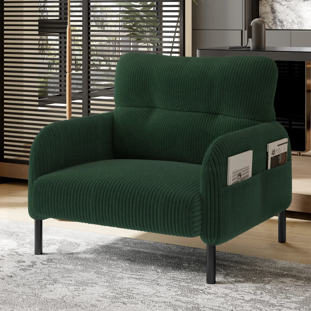 POLTRONA in corduroy Verde Smeraldo 67x75x79 cm