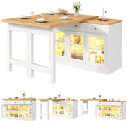 Tavolo da Cucina Allungabile con LED e Cassetti ¨C Xylo ¨C Bianco/Nero, 120-200 cm