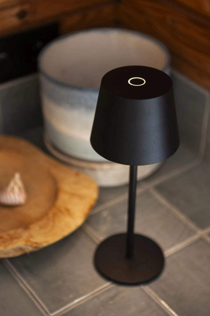 Lampada da tavolo esterna LED 1,1W batteria IP54 nera Lutec ROBLE