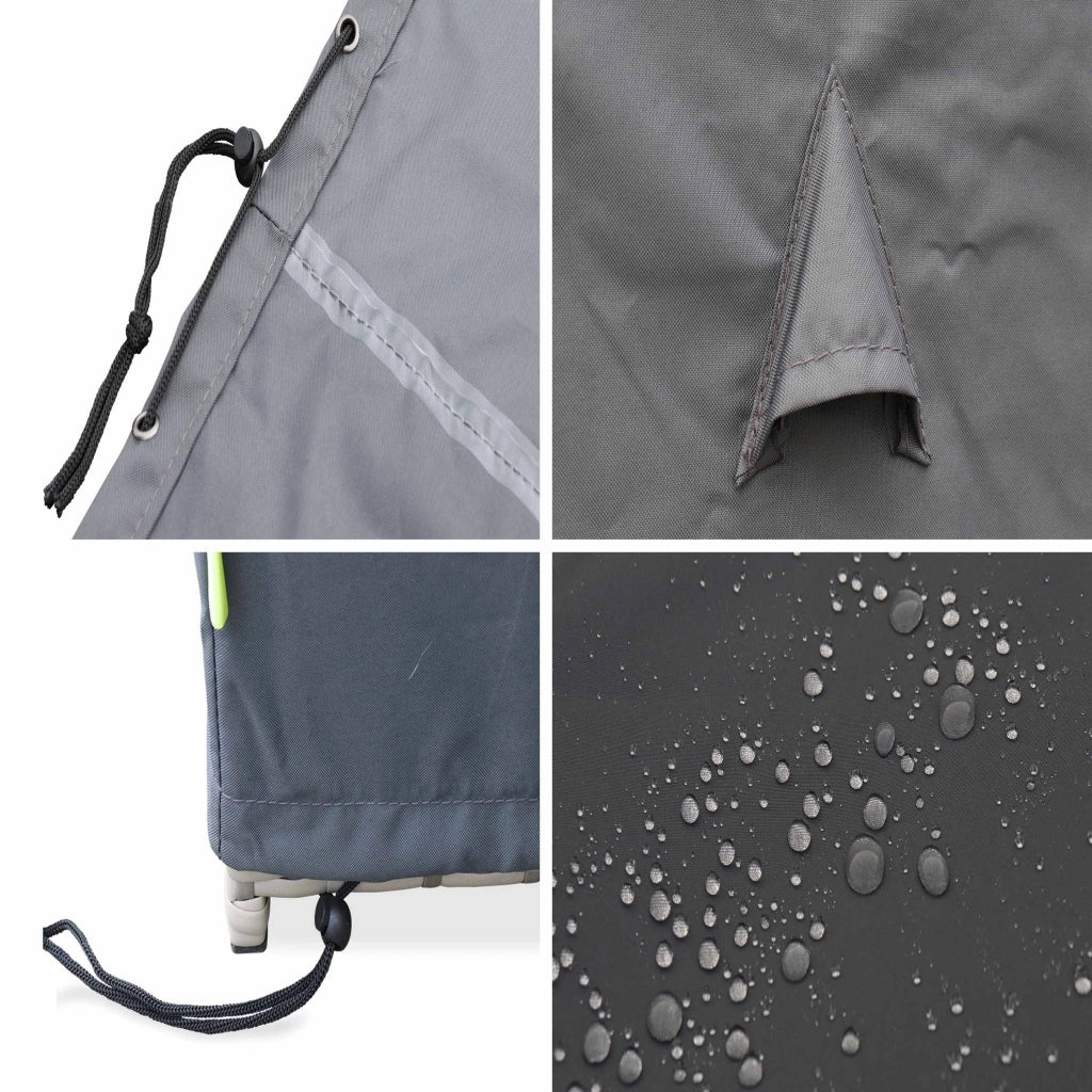 Set tavolo da giardino in resina con 10 poltrone + copertura