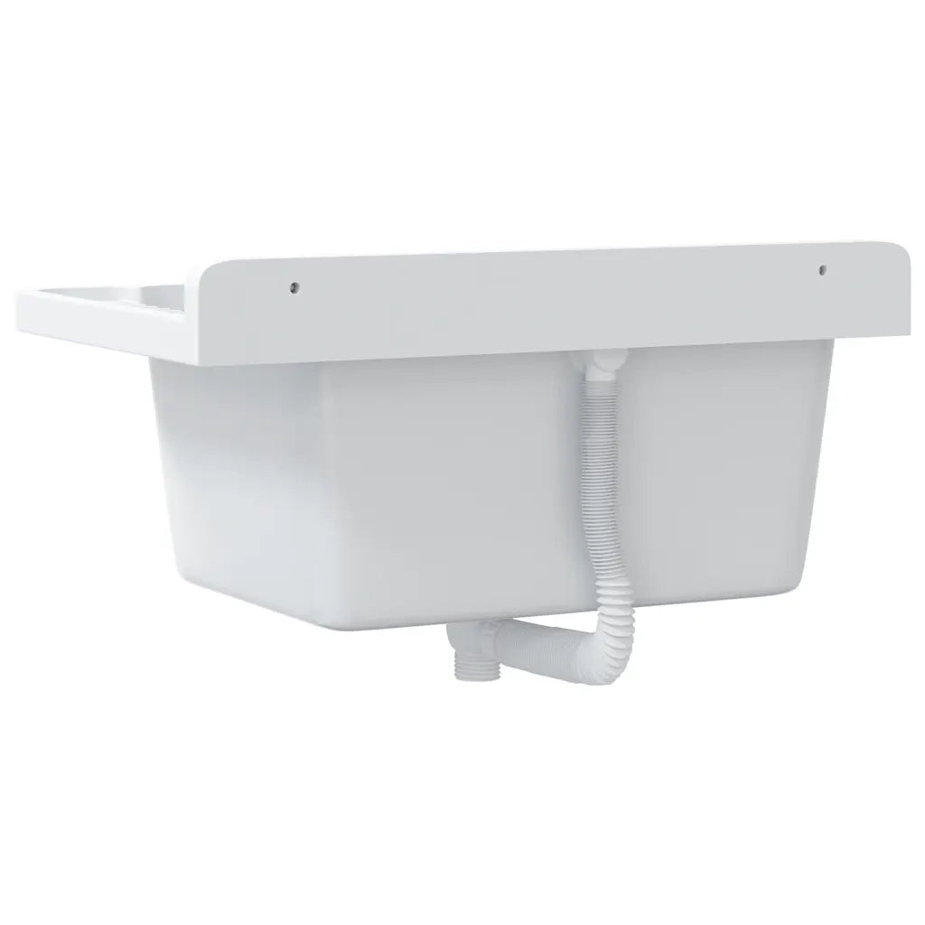 Lavandino-Lavabo di Servizio a Parete Bianco 60x40x28 cm in Resina