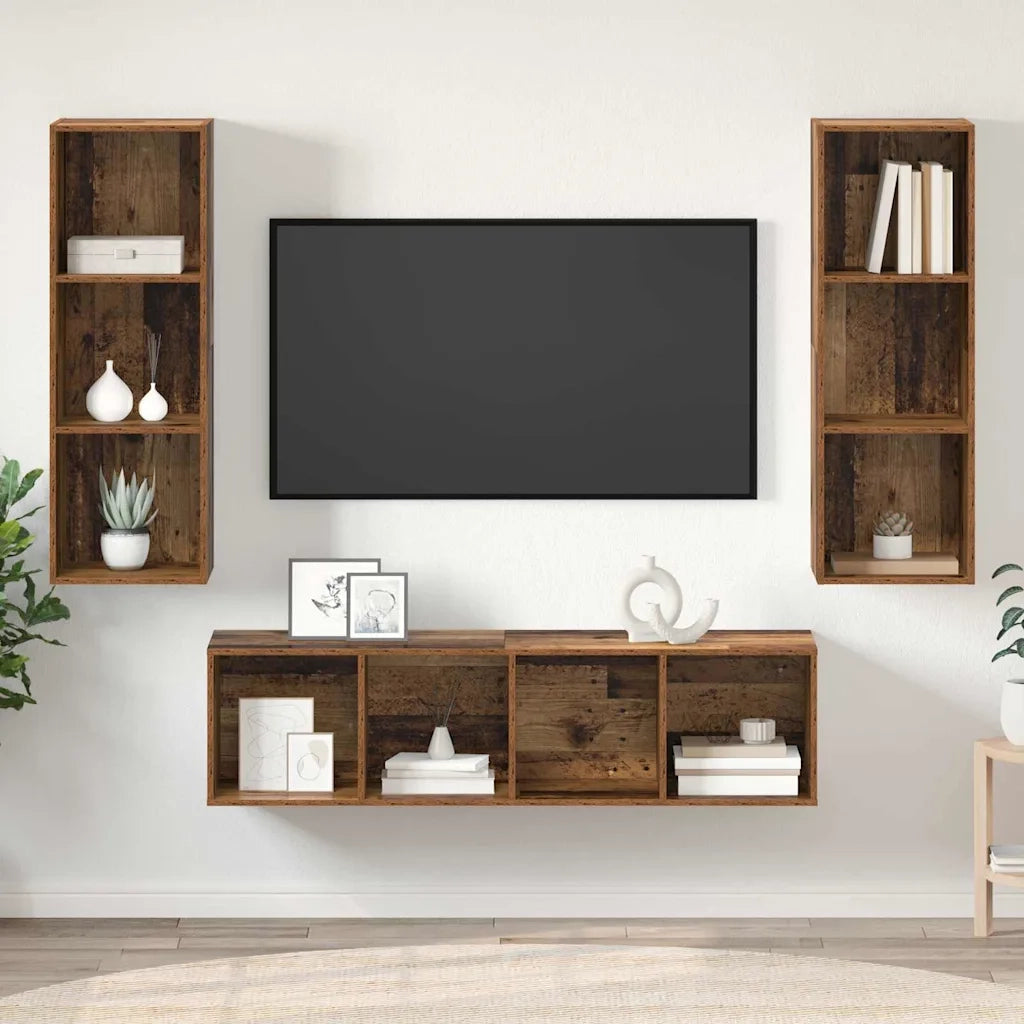 Set mobile TV 3 pcs Legno vecchio Legno multistrato 3393129