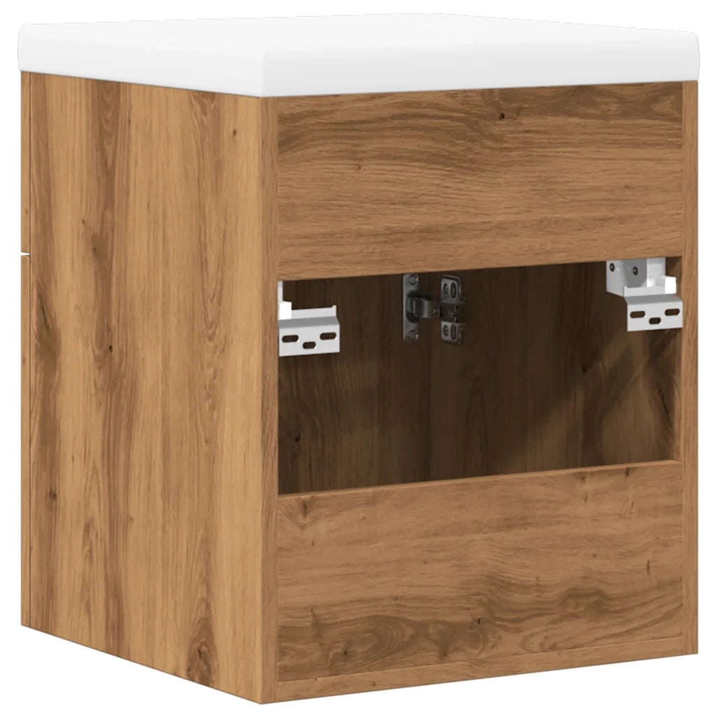 Set Mobili da Bagno 2 pz Rovere Artigianale Legno Multistrato