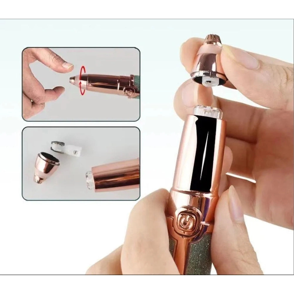 Trade Shop - Epilatore Elettrico 2in1 Ricaricabile Usb Per Rimozione Peli Sopracciglia Viso Da Donna -