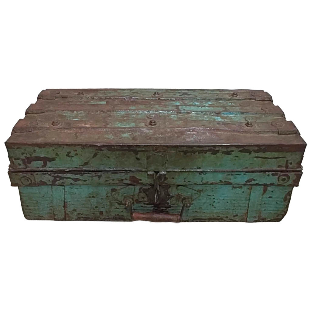 Valigia artigianale in metallo, 67x37x25h cm