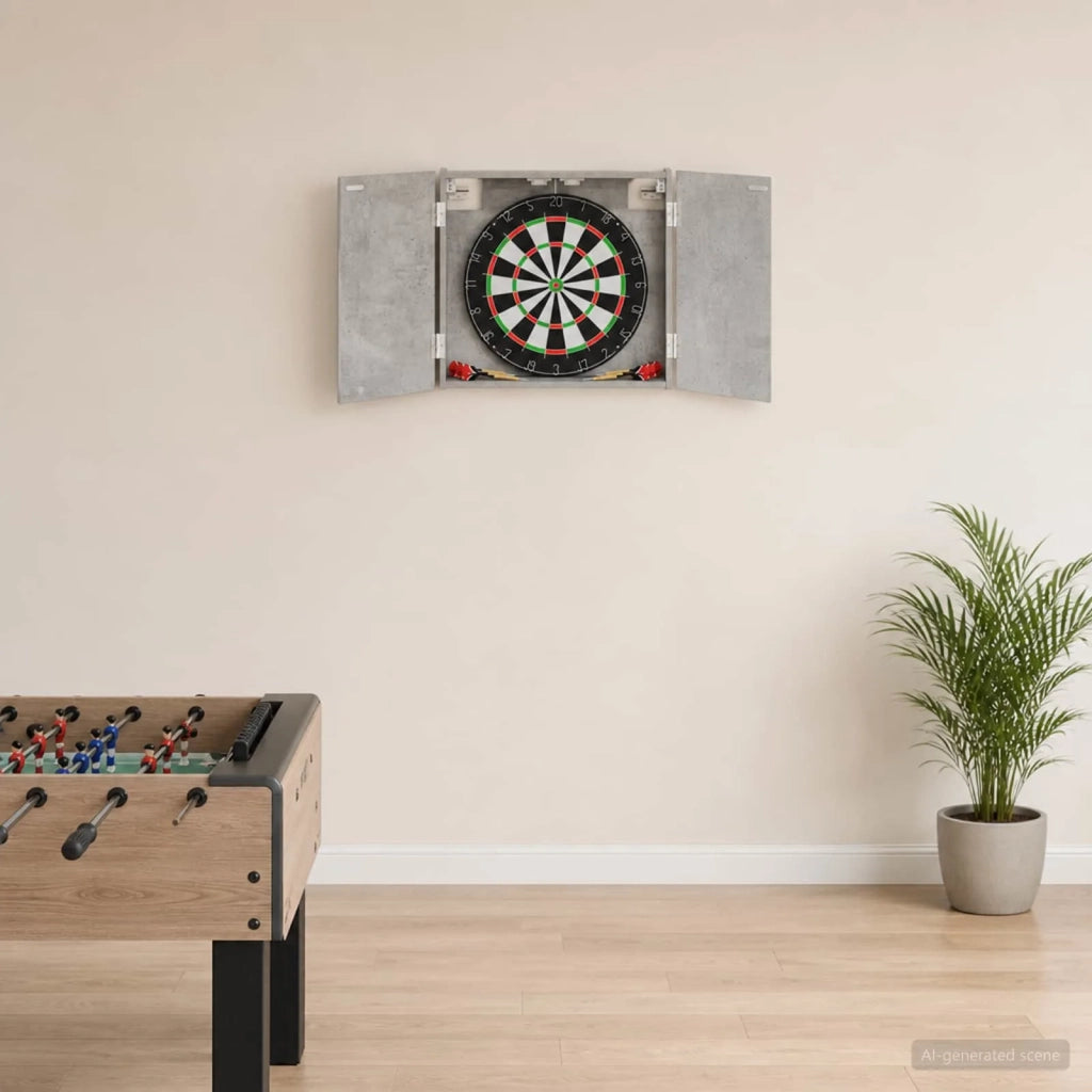 Armadio per Dartboard Grigio Cemento 56 x 12 x 53,5 cm 8006663