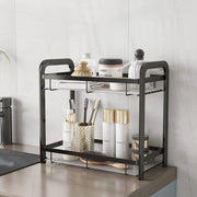 Organizzatore di spezie 2 livelli per bagno (acciaio inossidabile nero)