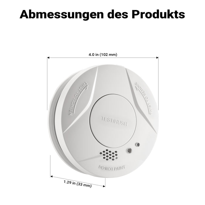 Set 40x Rilevatore di fumo con batteria fissa da 3 V, 10 anni senza manutenzione, allarme antincendio con funzione HUSH, sensore antifumo fotoelettrico affidabile con potenza sonora di 85 dB