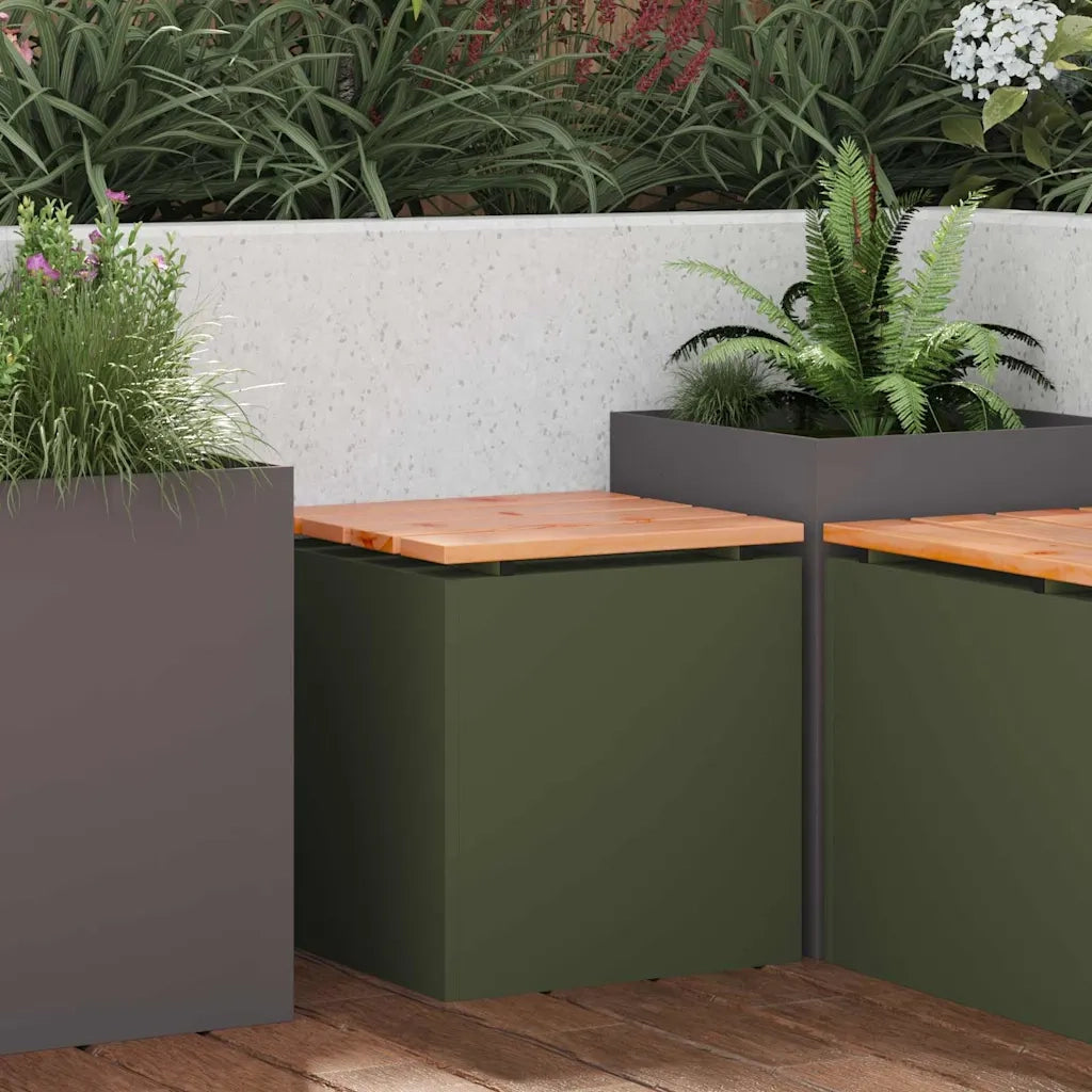 Panchina da giardino Oliver verde 40 x 40 x 43 cm Acciaio 874915