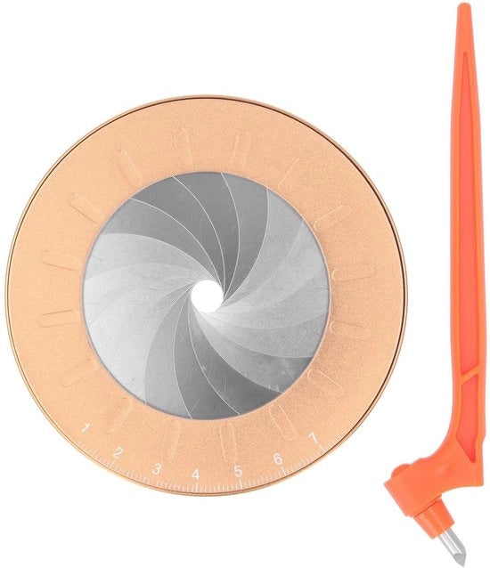 Sistema di segni circolari adattabile - segnacircoli - Alluminio/Acciaio inossidabile - Sostenibile - 2 ausili di disegno - Alta qualità - Righello di disegno