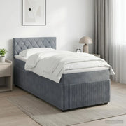 Letto box spring con materasso Grigio Scuro 90 x 200 cm Velluto 3451596