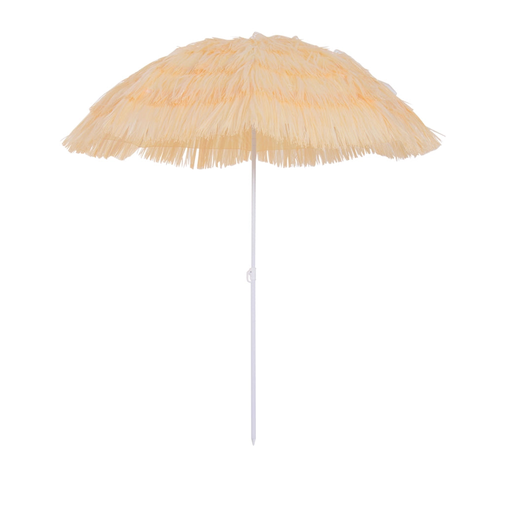 Easycomfort Ombrellone da Spiaggia a 8 Stecche con Palo Inclinabile, in Poliestere e Metallo, 1.6x2 m, Beige