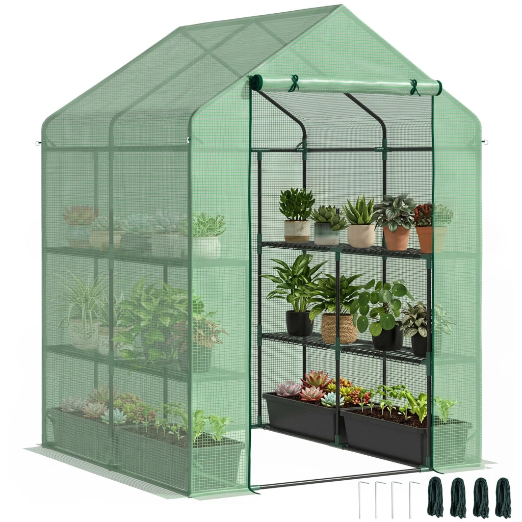 Serra da Giardino con Scaffali ¨C zephmum ¨C Verde 143x138x190 cm