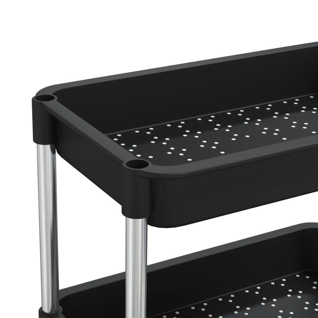 Carrello da Cucina 5 Ripiani Nero 42x29x128 cm Ferro e ABS CFW3170208