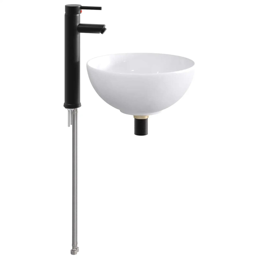 Lavabo da bagno Nero Opaco 32 x 32 x 13 cm Metallo 890243