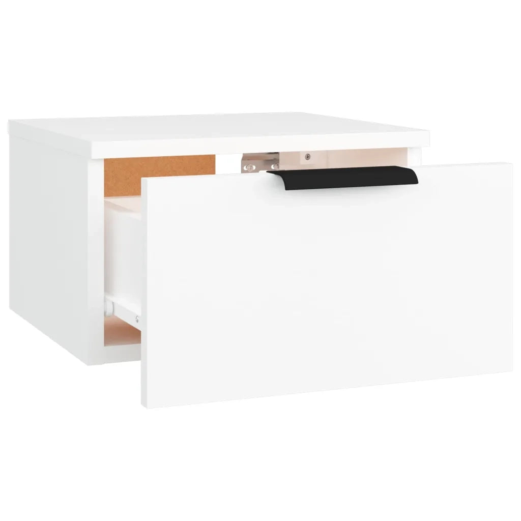 Set di 2 Comodini | Armadio da Notte | Mobiletto da notte a Muro Bianchi 34x30x20 cm