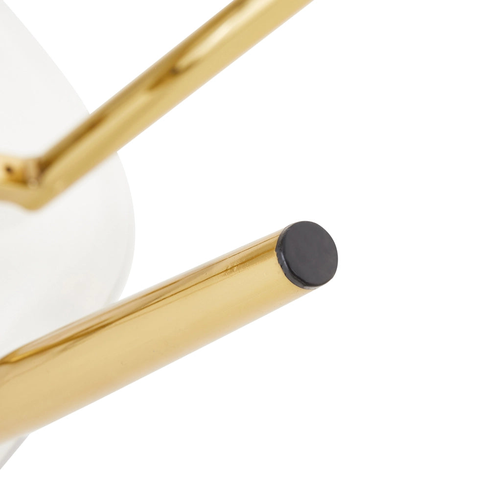 Sedia da pranzo Set da 4 con gambe in metallo antiscivolo in plastica Trasparente e Oro