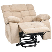 Poltrona reclinabile elettrica Poliestere beige Seduta singola imbottita con poggiapiedi Funzione di sollevamento Design moderno Relax