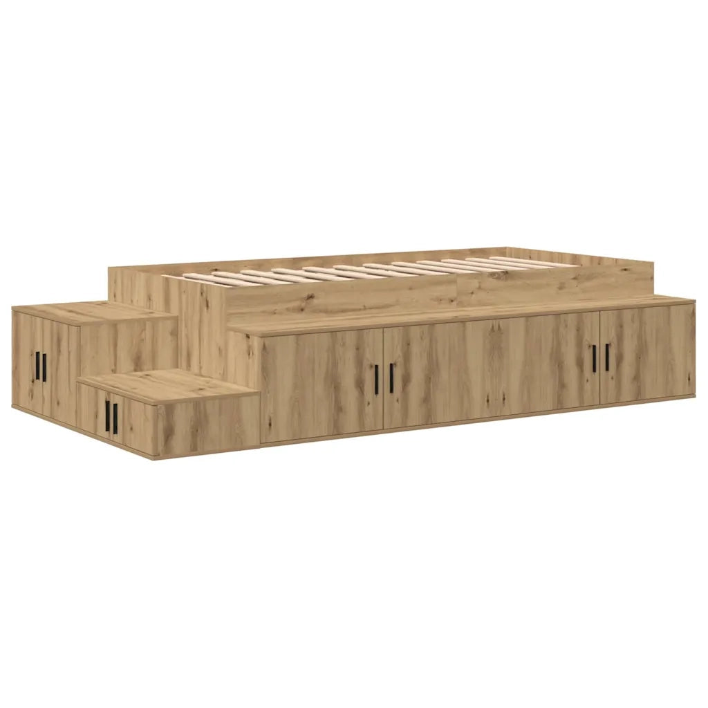 Struttura letto con contenitore Rovere artigianale 80 cm 3335580