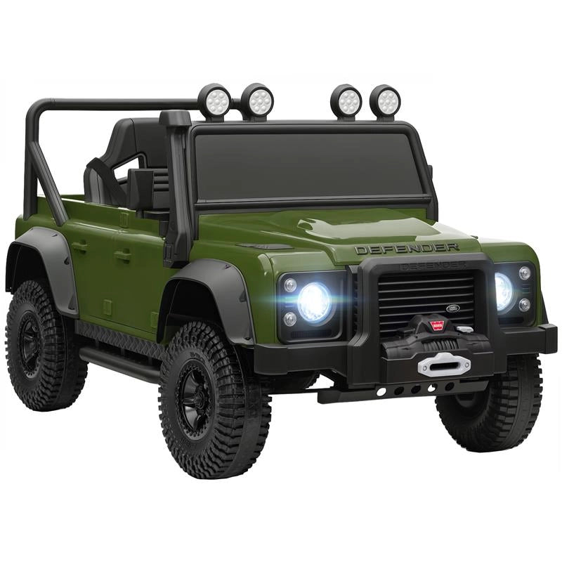 MACCHINA ELETTRICA PER BAMBINI 3-5 ANNI LAND ROVER OFFICIALE 12V CON TELECOMANDO, SOSPENSIONI, LUCI LED, VERDE