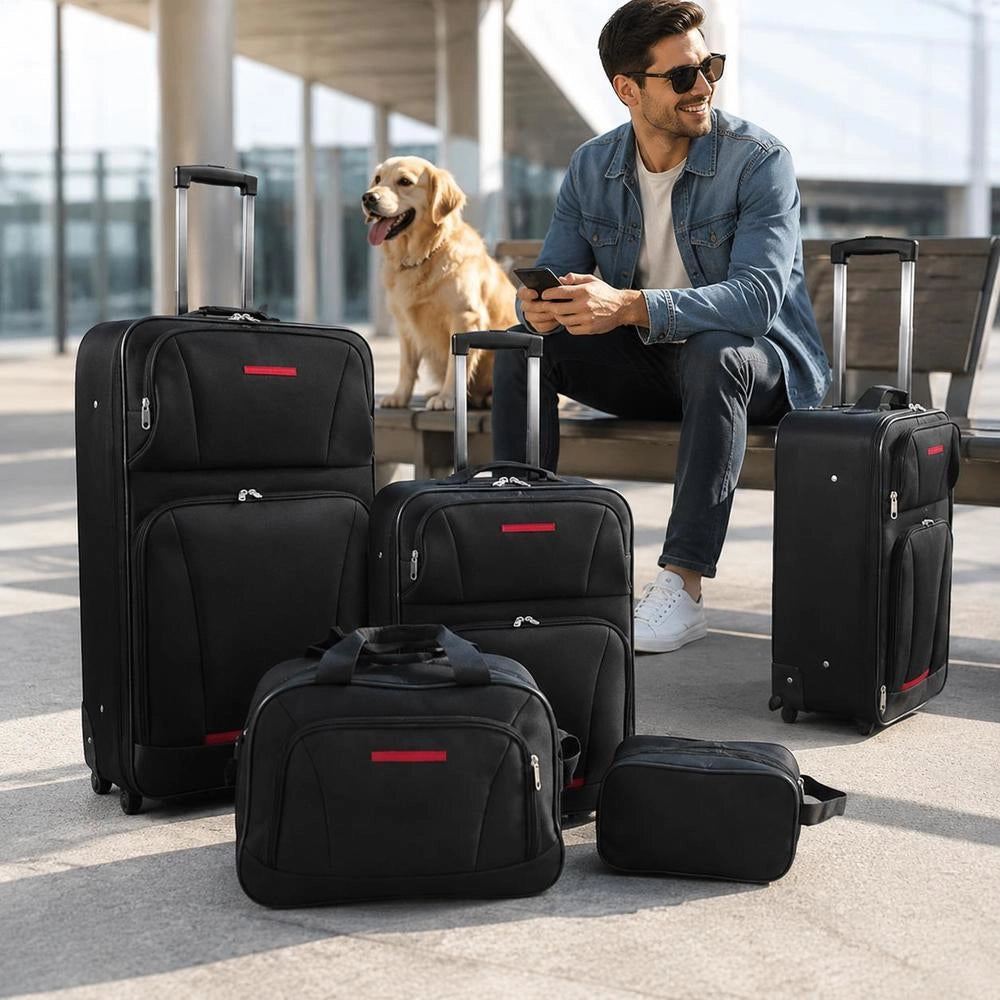 Travel Set Suitcase Set 5-piece Black