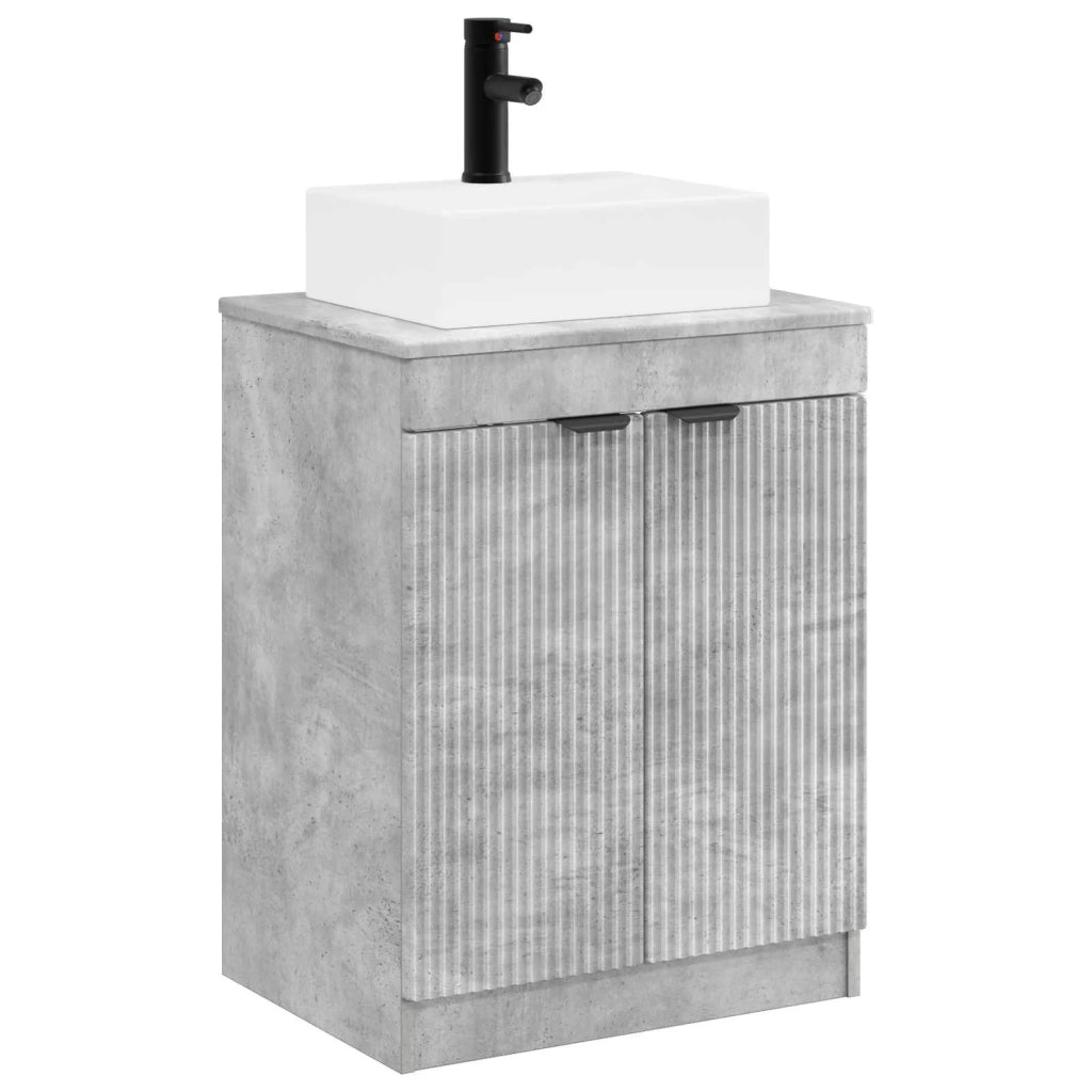 Set di mobili per il bagno Grigio Cemento Legno ingegnerizzato 3404243