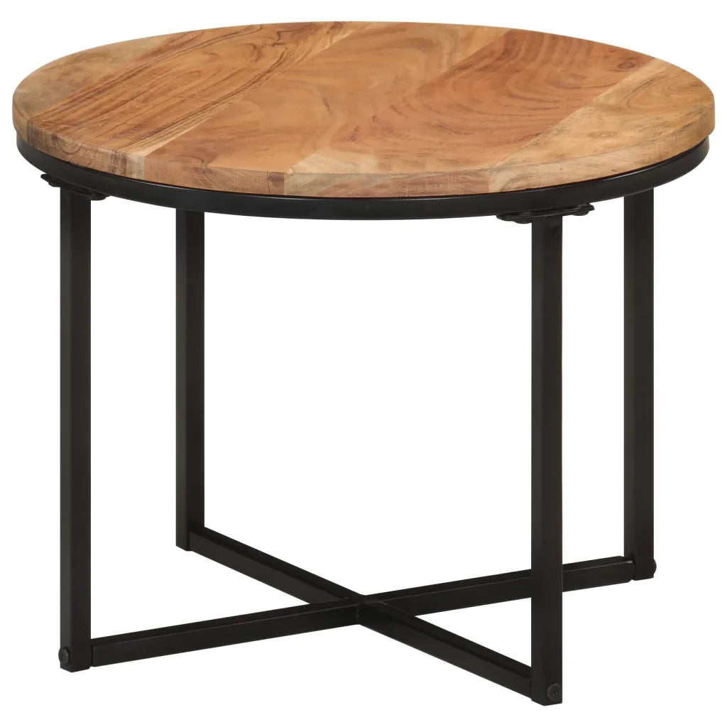 Tavolino Salotto 45x45x35cm in Legno Massello di Acacia e Ferrocod mxl 113729