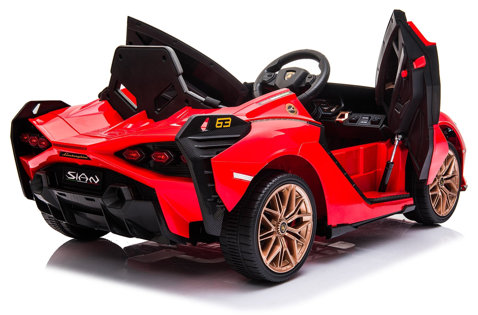 Macchina Elettrica per Bambini 12V con Licenza Lamborghini Sian FKP 37 Rossa