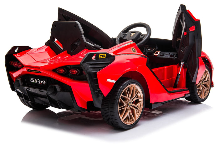 Macchina Elettrica per Bambini 12V con Licenza Lamborghini Sian FKP 37 Rossa